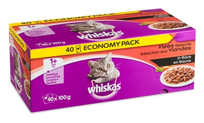 Whiskas Multipack Pouch Adult Classic Selection Meat In Sauce 40X100 GR