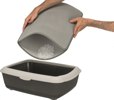 Trixie Bac à litière pour chat Tapis de sortie Eva Gris 45 x 35 cm