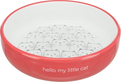 Trixie Food Bowl / Drinking Bowl Cat Flat Nose Red / White 300 ML 15 CM