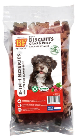 Biofood Biscuits 3 En 1 Pour Chien Aux Canneberges Mini 200 GR