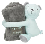 Trixie Junior Play Set Blanket And Bear Gray / Mint Green