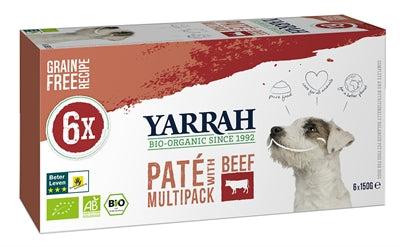 Yarrah Dog Alu Pâté Multipack Bœuf/Poulet 6X150 GR