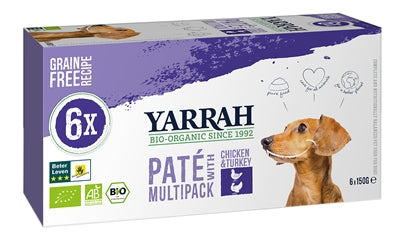 Yarrah Dog Alu Pate Multipack Poulet/Dinde 6X150 GR