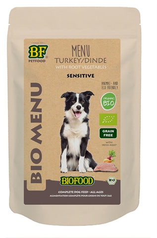 Biofood Organic Dog Turkey Menu Pouch 15X150 GR (15 pieces)