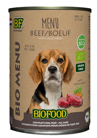 Biofood Organic Dog Beef Menu Tin 12X400 GR (12 pieces)
