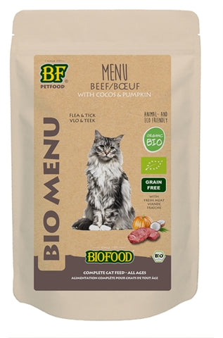 Biofood Organic Cat Beef Menu Pouch 20X100 GR (20 pieces)