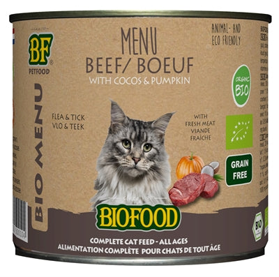 Biofood Organic Cat Beef Menu Tin 12X200 GR (12 pieces)