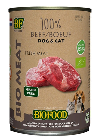 Biofood Organic Dog 100% Beef Tin 12X400 GR (12 pieces)