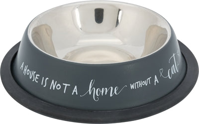 Trixie Food Bowl Cat Stainless Steel Anti Slip Gray 200 ML 15 CM