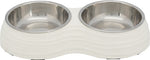 Trixie Dog Bowl Double Melamine / Stainless Steel White