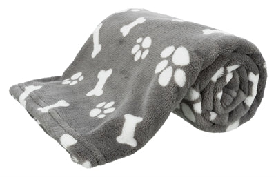Trixie Dog Blanket Kenny Fleece Bone / Paws Grey
