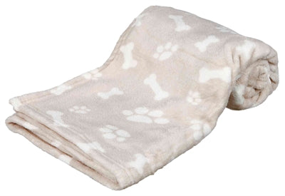 Trixie Couverture pour chien Kenny polaire os/pattes beige 75 x 50 cm