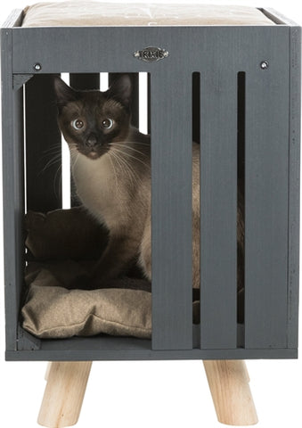 Trixie Be Nordic Niche pour chat Alva Anthracite/Sable 36 x 36 x 51 cm