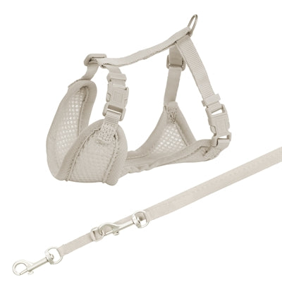 Trixie Junior Puppy Harness Soft With Leash Light Gray 26-34X1 CM / 2 MTR