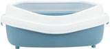 Trixie Primo Bac à litière avec bord bleu/blanc XXL 71 x 56 x 25 cm