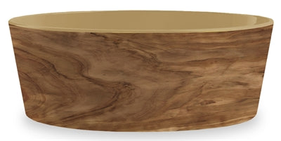 Tarhong Pet Bowl Dog Olive Melamine Wood Print / Sand Color 18X18X6.5 CM 1180 ML