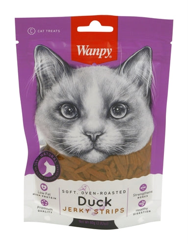 Wanpy Lanières de Canard Jerky Rôti au Four 80 GR