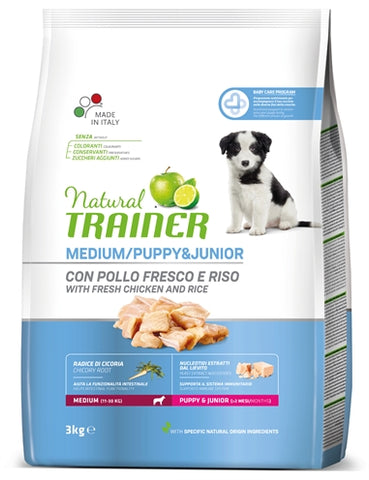 Natural Trainer Dog Puppy / Junior Medium Poulet