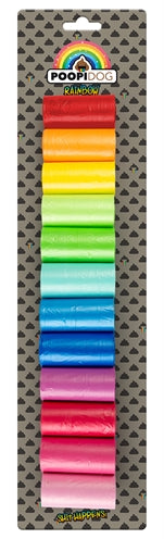 Unbranded Poopi-Dog Poop Bags Rainbow Colors 12X15 ST