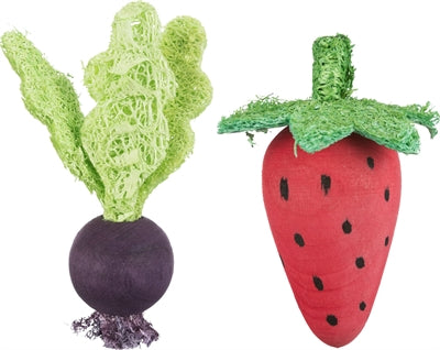Trixie Play Ball Set Beet / Strawberry Wood / Loofah 6/9 CM