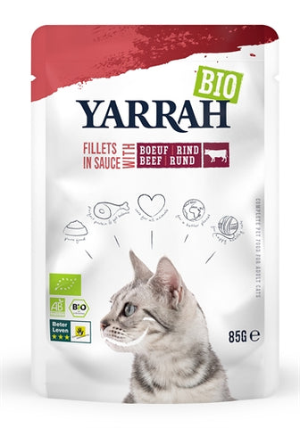 Yarrah Cat Organic Filets With Beef In Sauce 14X85 GR