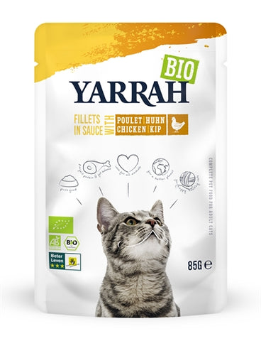Yarrah Cat Filets Bio au Poulet en Sauce 14X85 GR