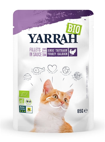 Yarrah Cat Biologische Filets Met Kalkoen In Saus 14X85 GR