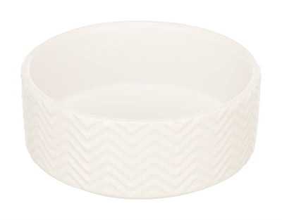 Trixie Feeder / Drinker Wave Ceramic White