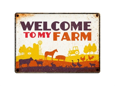 Plenty Gifts Waakbord Blik Welcome To My Farm 21X15 CM