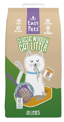 Easypets Biodegradable Classic Wood Pellets Cat Litter 20 LTR