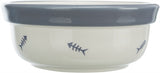Trixie Food Bowl Drinking Bowl Ceramic White / Blue Gray 12 CM 300 ML
