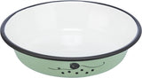 Trixie Bol à Nourriture/Eau Plat Émail/Inox Vert 12X12 CM 200 ML