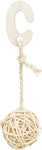 Trixie 3 Rotan Ballen Met Bel Aan Touw Naturel 24 CM
