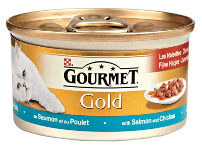 Gourmet Gold Fijne Hapjes Zalm / Kip 85 GR (24 stuks)
