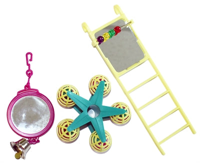 Happy Pet Bird Toy Mp Spiegel/Ladder/Carousel 20X9X4 CM