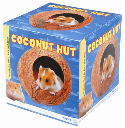 Cabane en noix de coco Happy Pet 12X11X11 CM