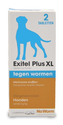 Exil Exitel Plus Hond No Worm Tabletten VANAF 17,5 KG 2 TBL