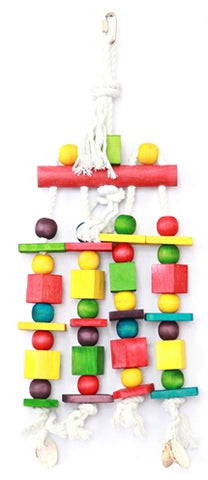 Happy Pet Toy Block N Beads Parrot 45X16 CM