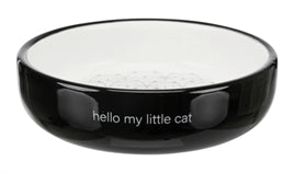 TRIXIE VOERBAK / DRINKBAK KAT PLATTE NEUS ZWART / WIT 300 ML 15 CM